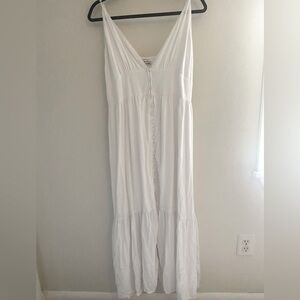 Abercrombie & Fitch White Maxi/Midi Dress